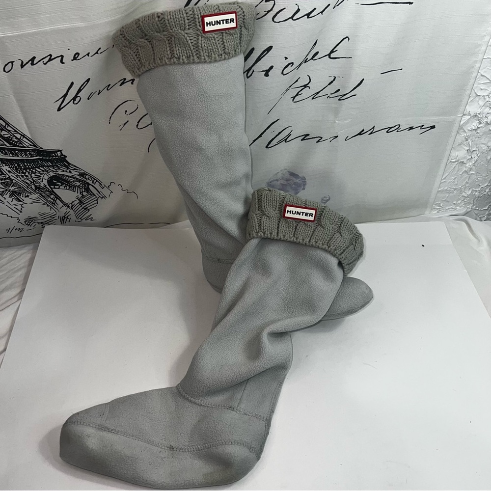 Hunter Tall Light Gray Casual Preloved Boot Socks size Large